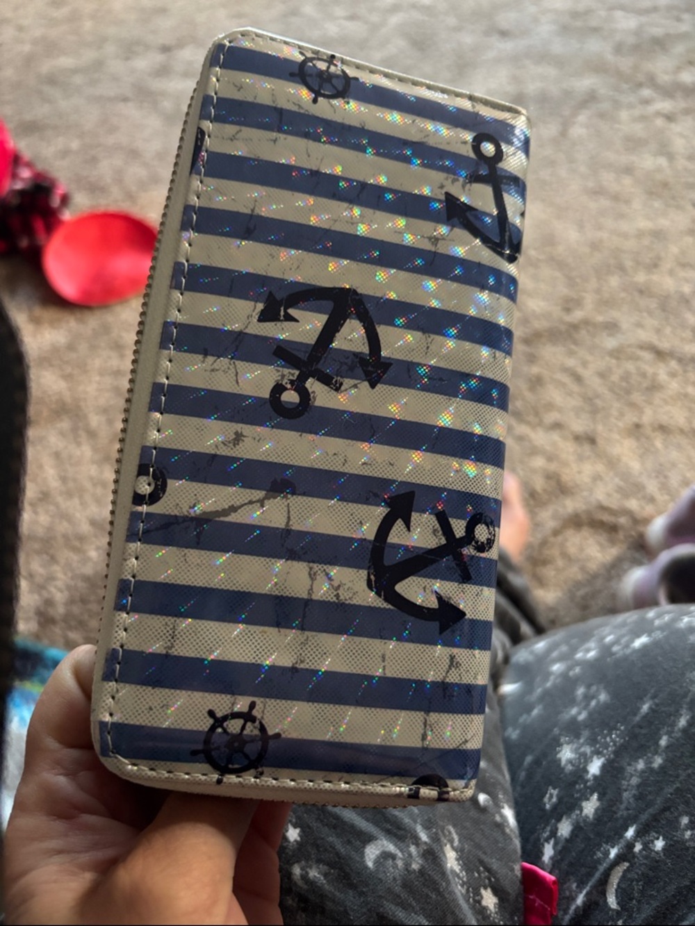 Nautical Stripe Wallet  - Blue & White